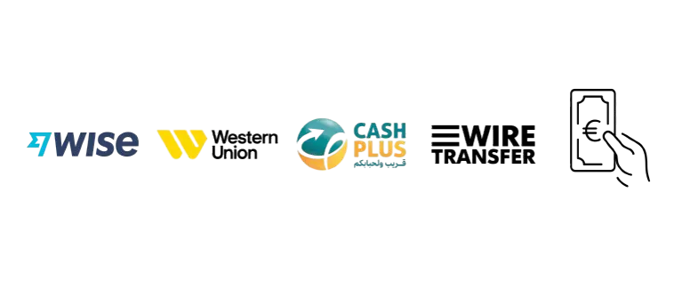 Accepted payment methods — Wise, Western Union, CashPlus, Wire Transfer, Cash on arrival
